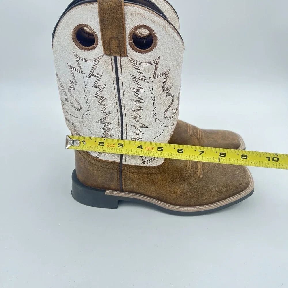 Cody James Cowboy Boots 4D Brown Tan Western Embroidered Leather